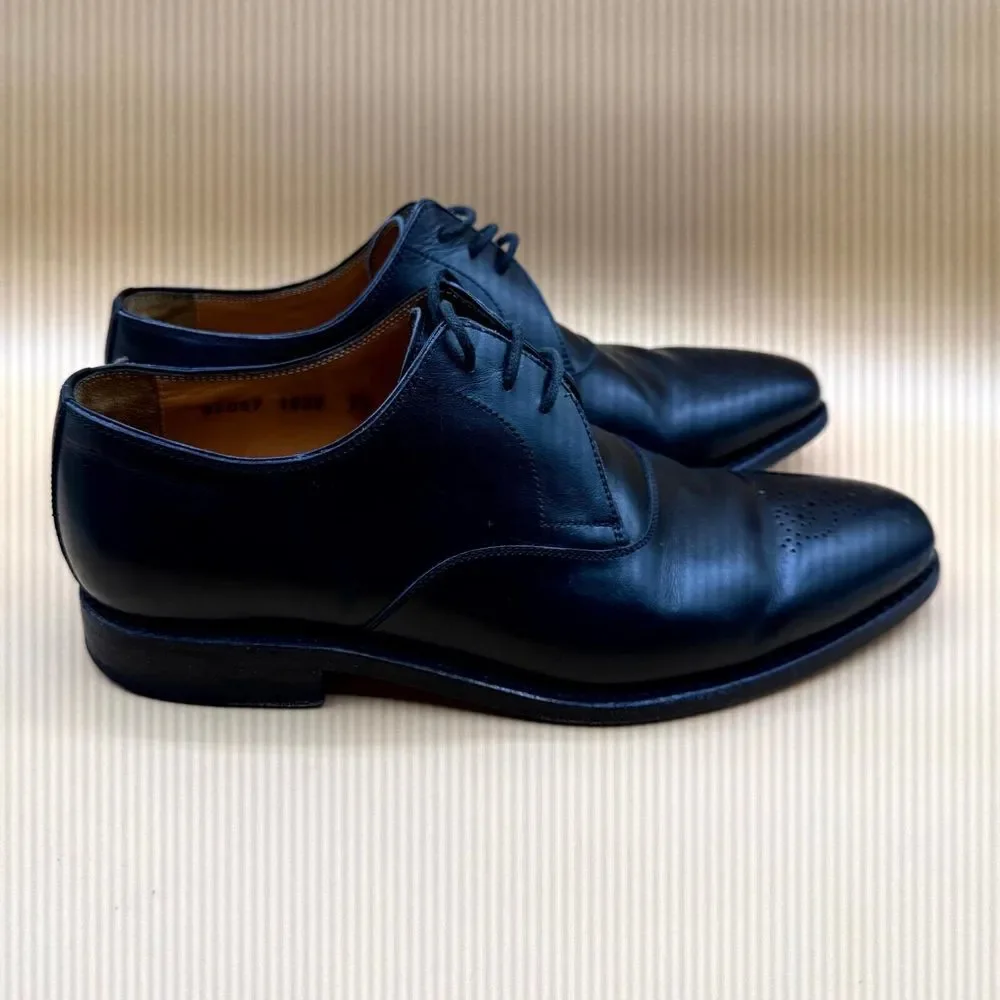 Jalan Sriwijaya Dress Shoes Men's Size 7.5 Black Leather Wingtip Lace-Up Formal‎